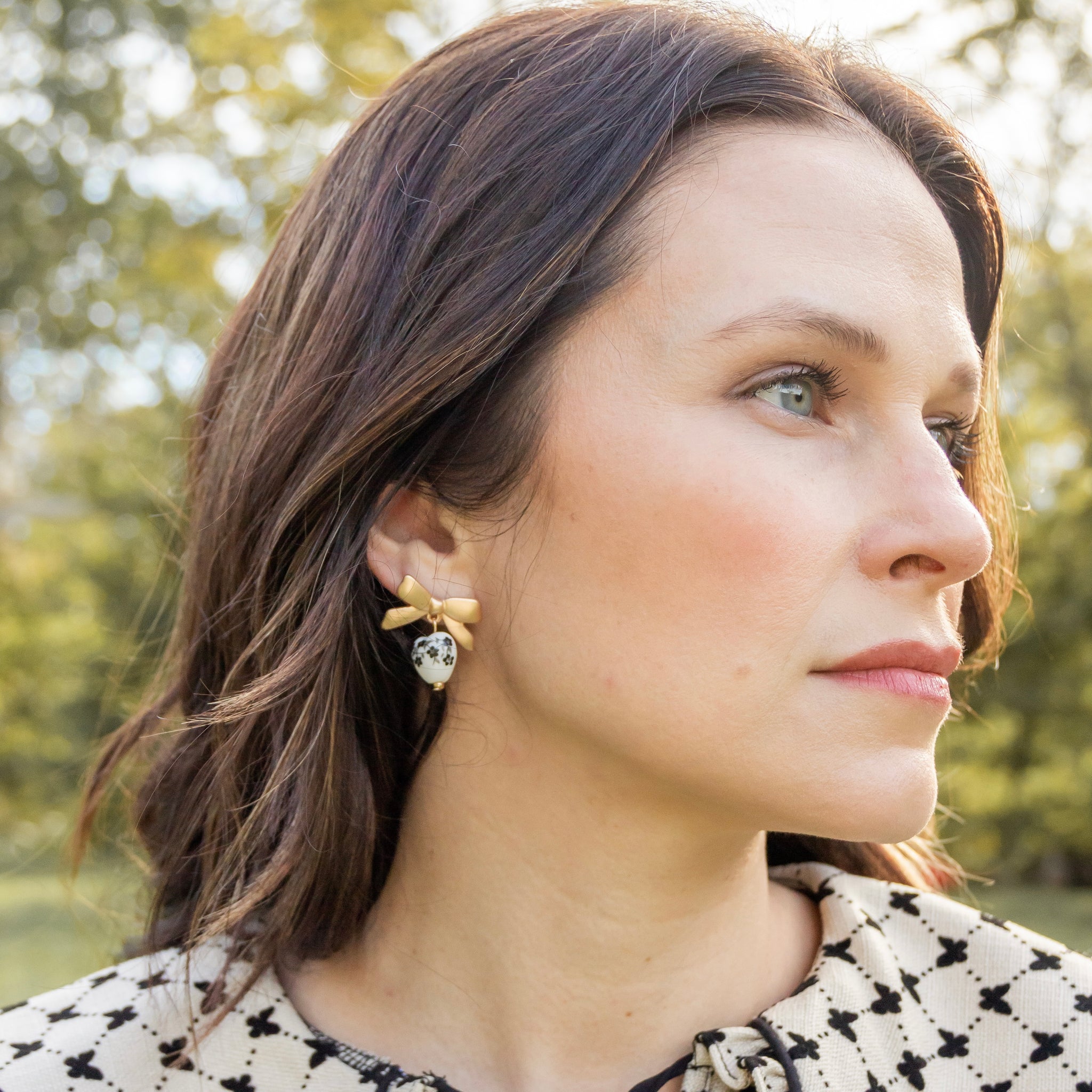 Porcelain Bow Earrings