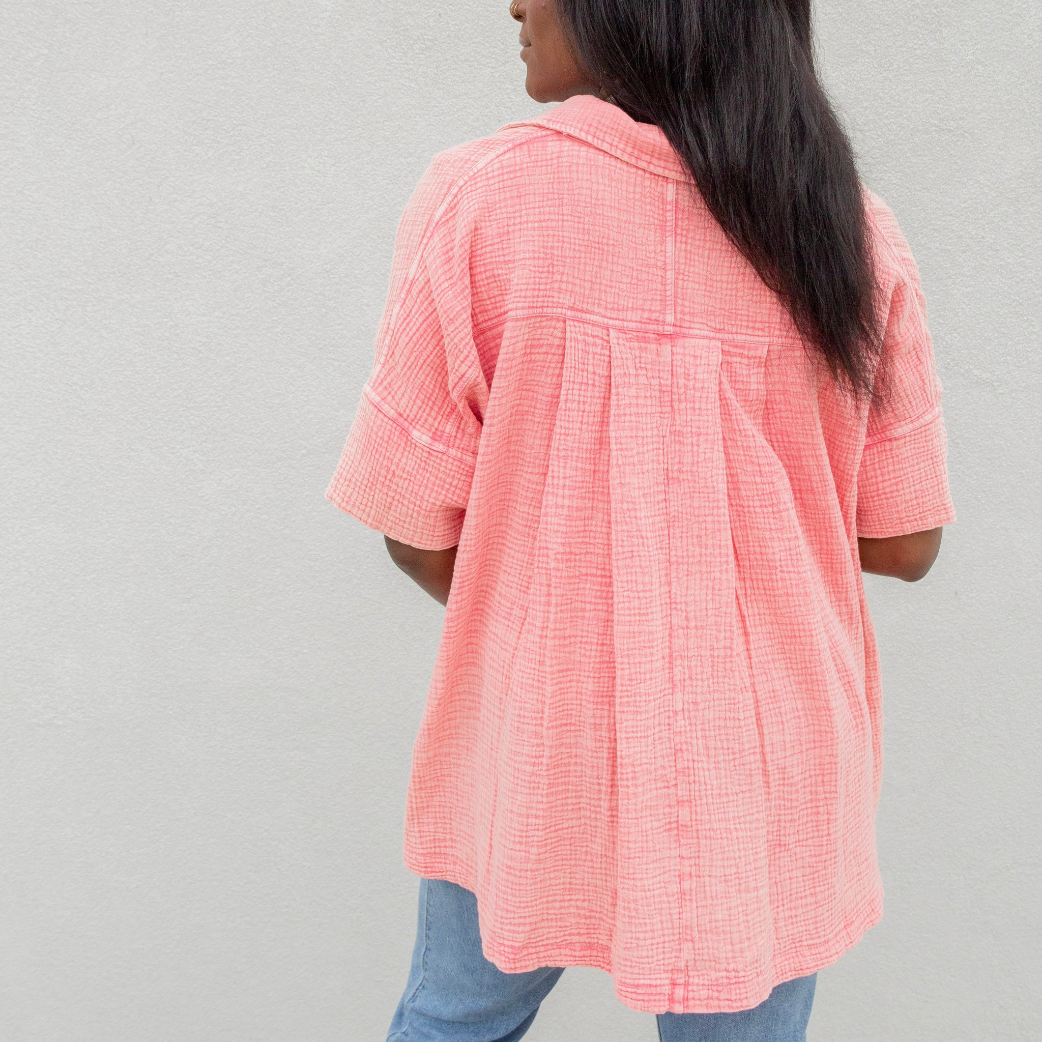 Cerise Button Down