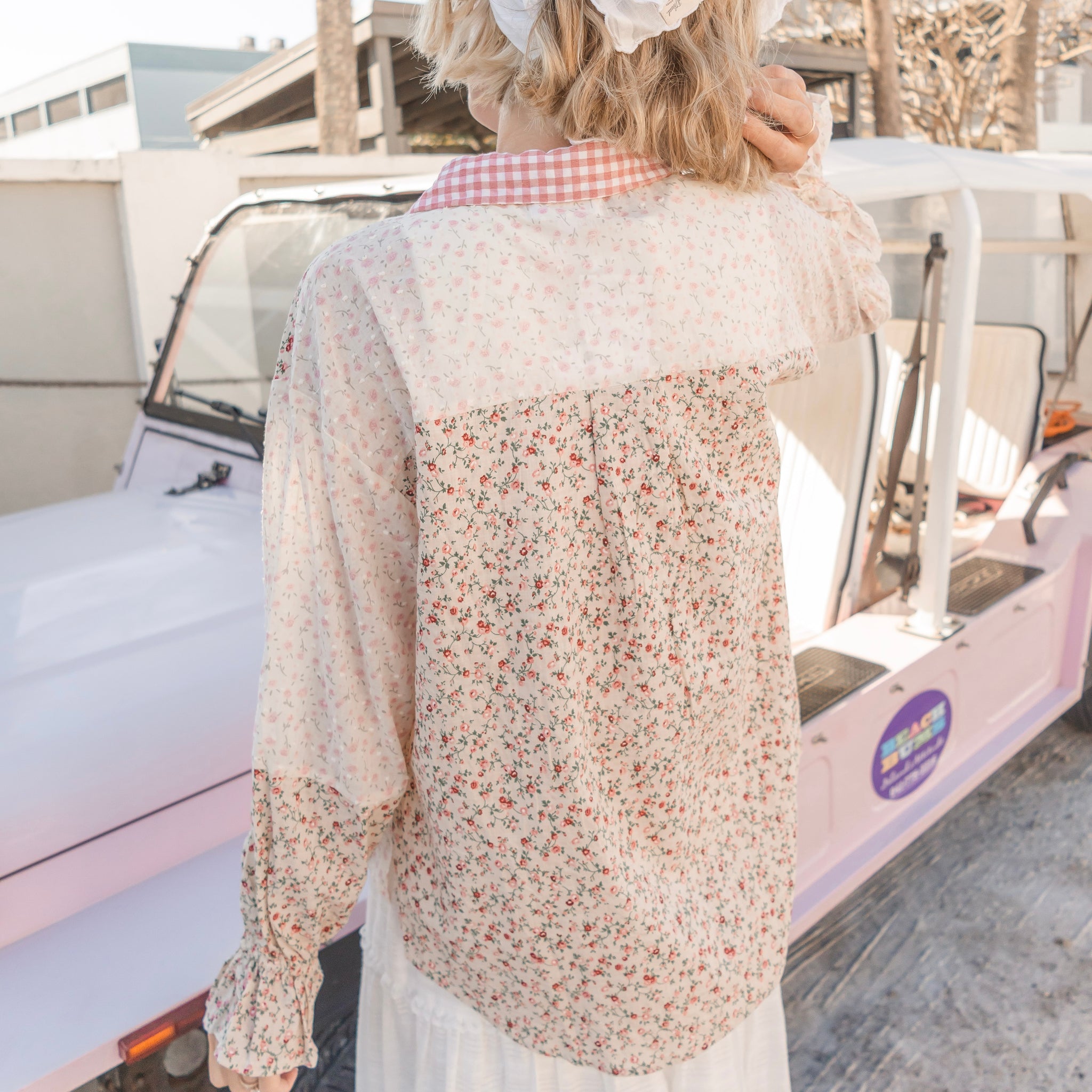 Rosey Patchwork Button-down