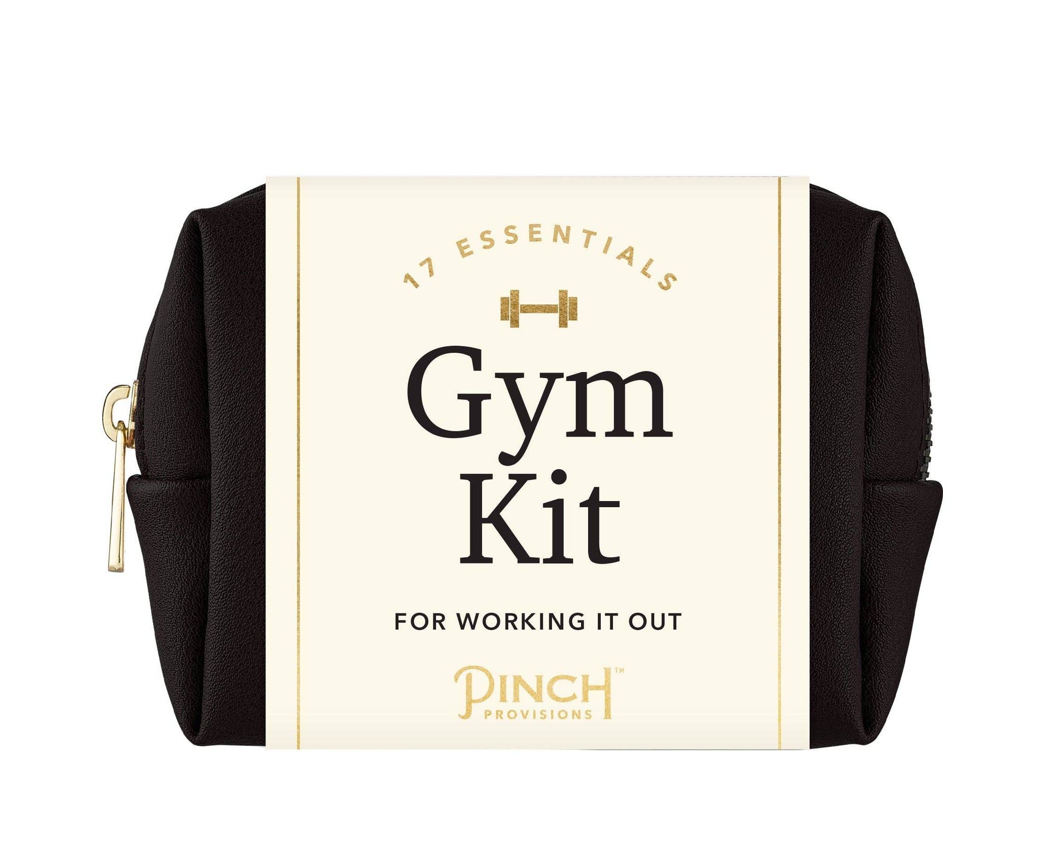 Black gym kit bag with 'Gym Kit' label on a white background