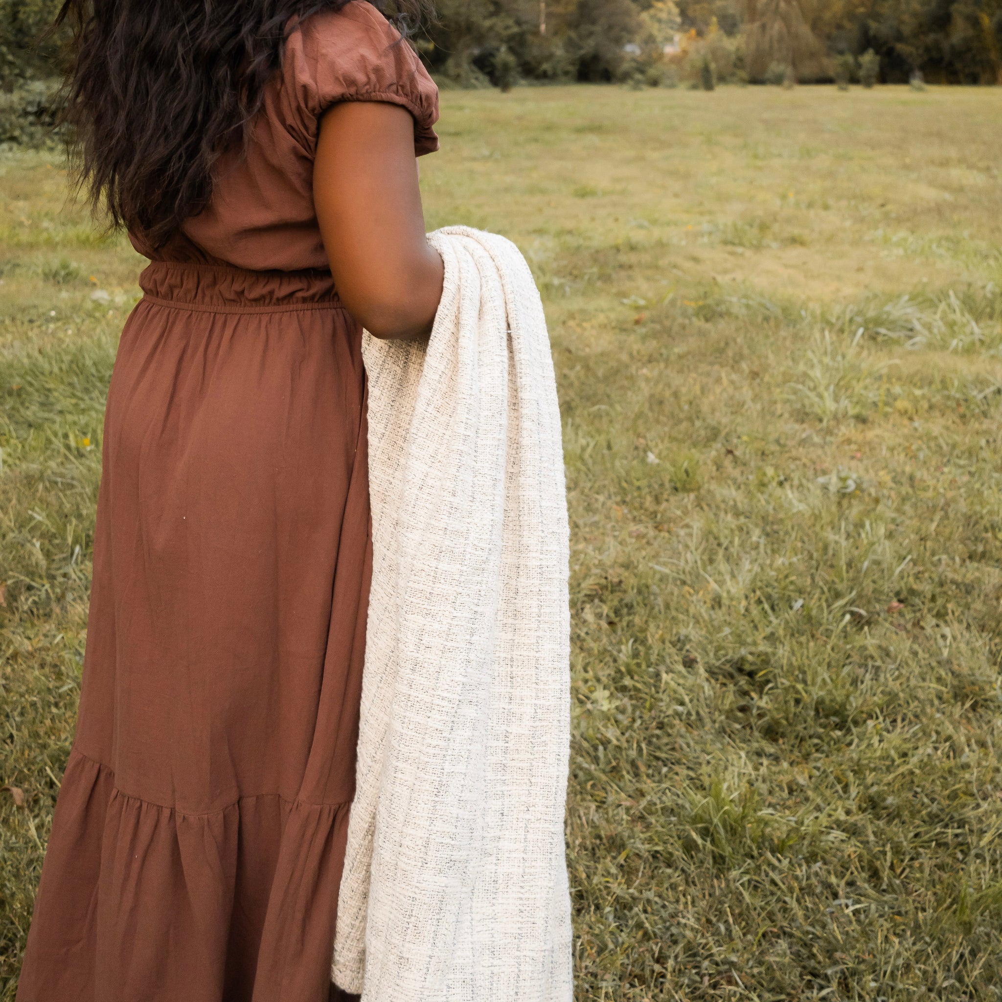 Striped Tassel Throw Blanket