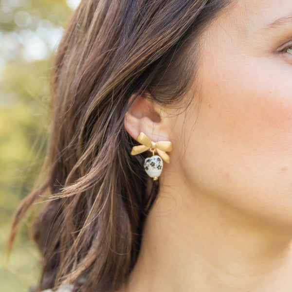 Porcelain Bow Earrings