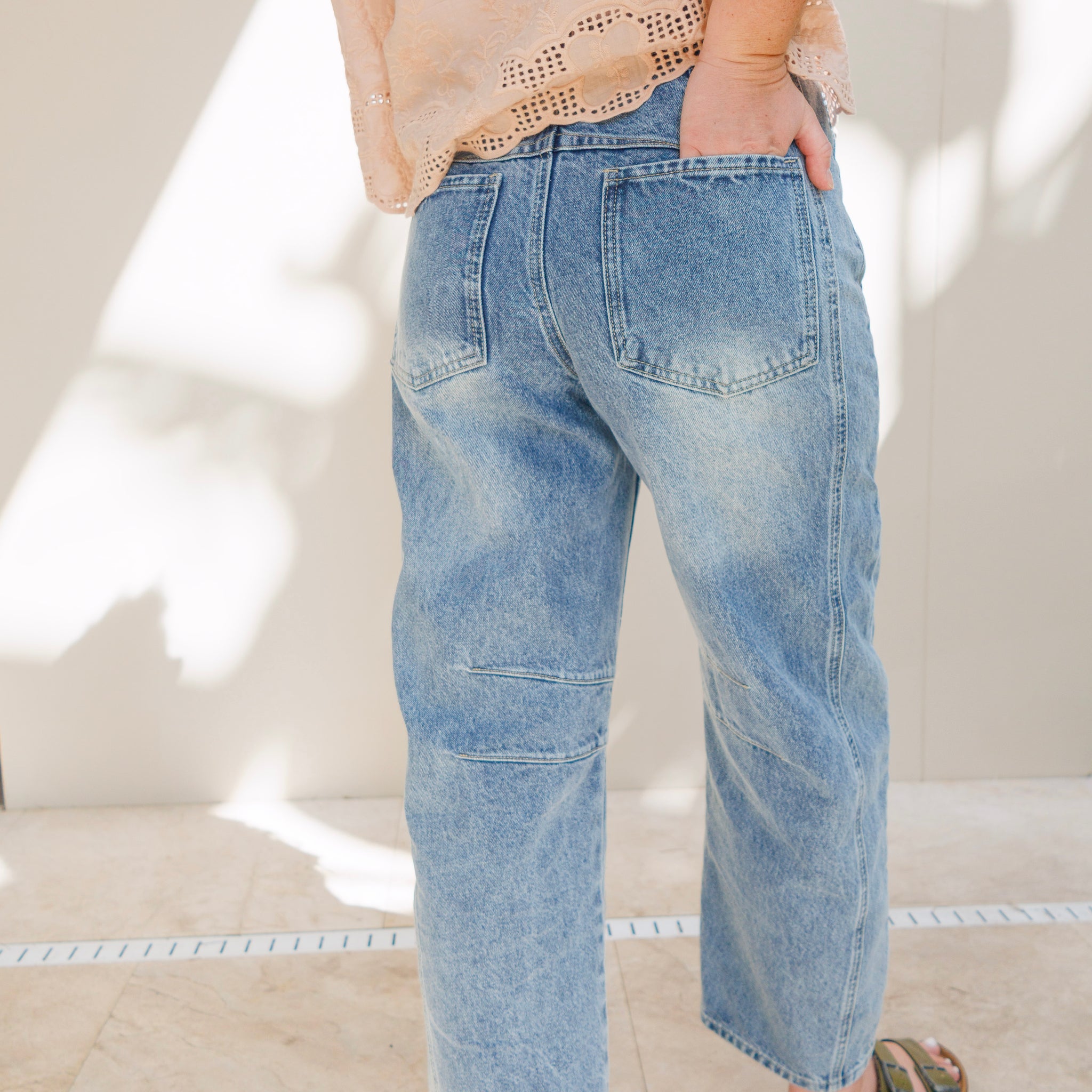 Pressed Flower Barrel Denim