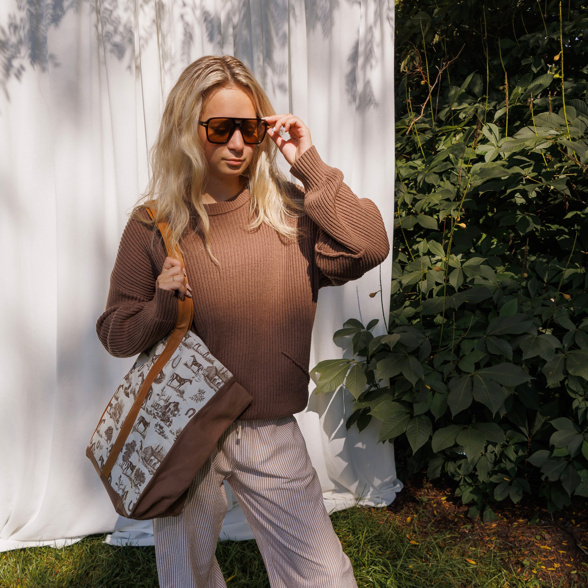 Horse Toile Tote