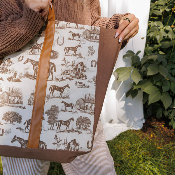 Horse Toile Tote