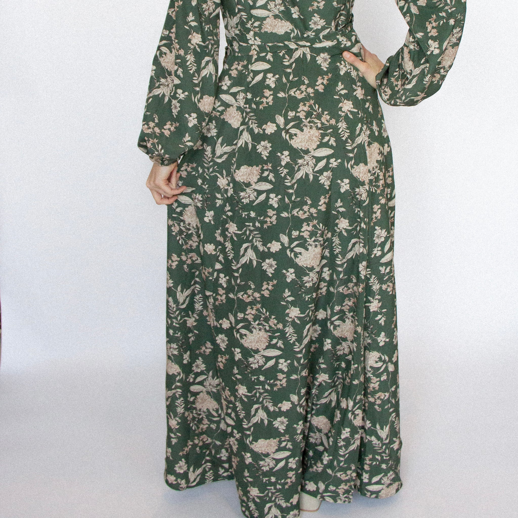 Angelica Wrap Dress in Forest